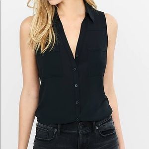 🖤 Black slim fit portofino sleeveless